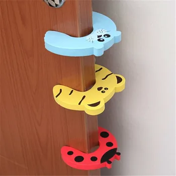 

10pcs/set Baby Safety Locks Cartoon Animal Jammers Stopper Children Guards Door Holder Kids Finger Protector Baby Safety Care