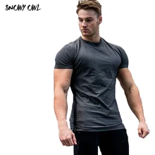 Новая летняя мужская футболка фитнес бодибилдинг, короткий рукав футболки быстросохнущие мужские персональные футболки топы h30