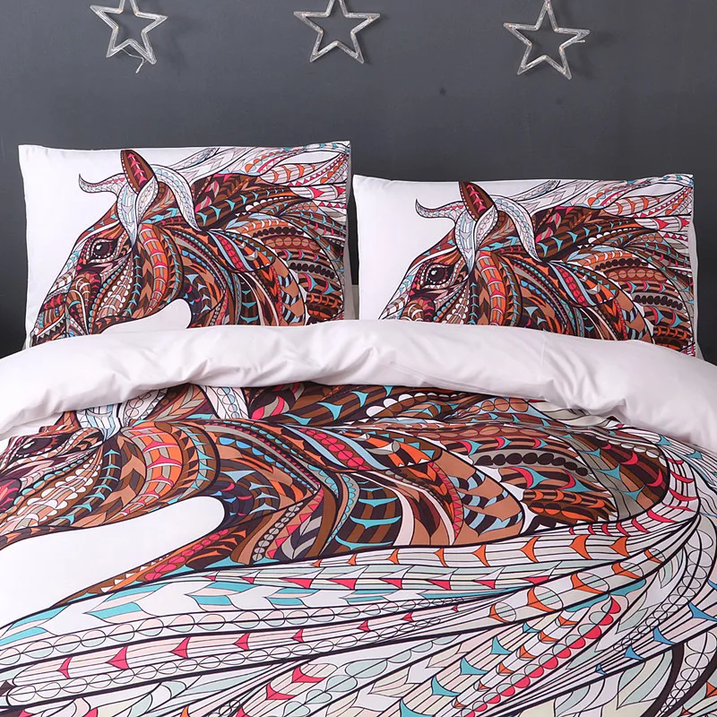 Horse print bedding set  (10)_