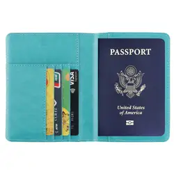 Кожаная обложка паспорта кошелек Чехол RFID Блокировка путешествия кошелек сумка для хранения Forever Young мужской кошелек