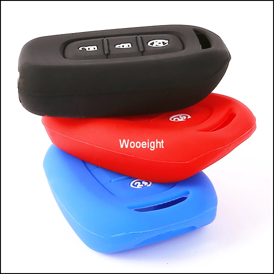 For Renault Duster Sandero Logan Clio Captur Laguna Scen 2016 2017 Silicone Rubber Key Fob Case Cover Decoration 3 Buttons (3)