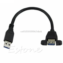 USB 3.0 Extension Male to Female Molded Panel Mount Extention Port Cable #H029#