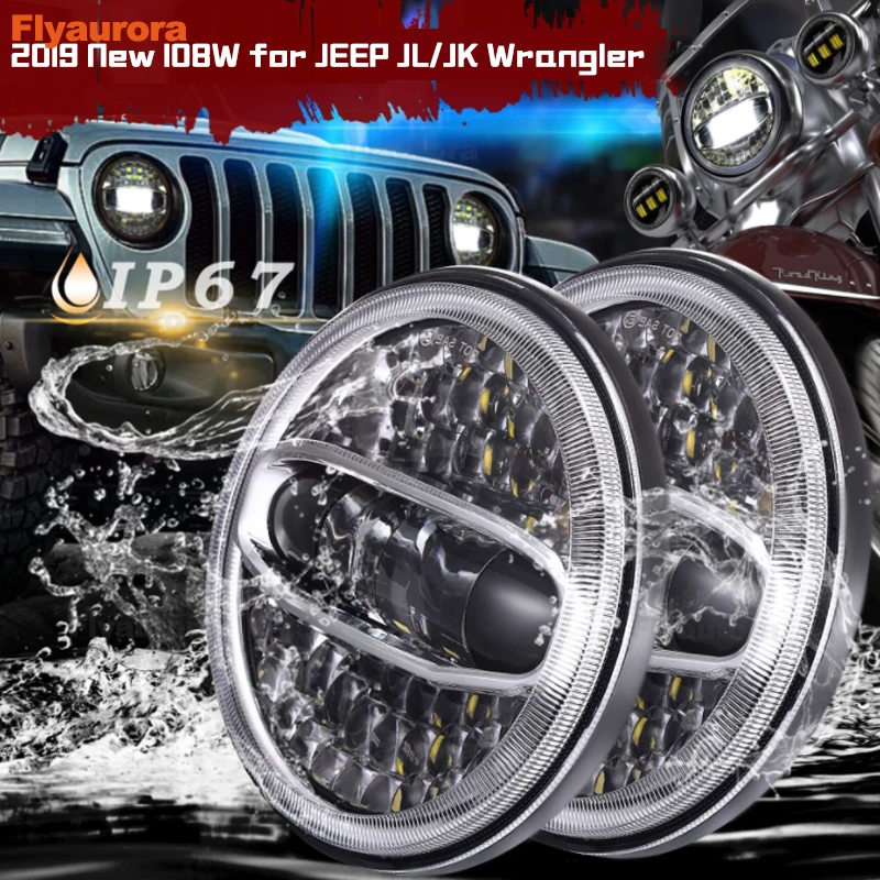 Для 2007 2017 Jeep Wrangler JK головной светильник s Галлей 7 дюймовый светодиодный