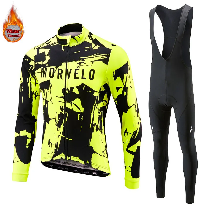 Pro team Morvelo 2020 Зимняя Теплая Флисовая одежда с длинными рукавами мужские