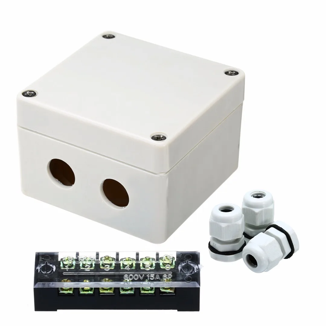 1pc Waterproof Junction Box Distribution Box Electric Enclosure Case 6 Ports With Terminal Connectors For Electricity Railways
