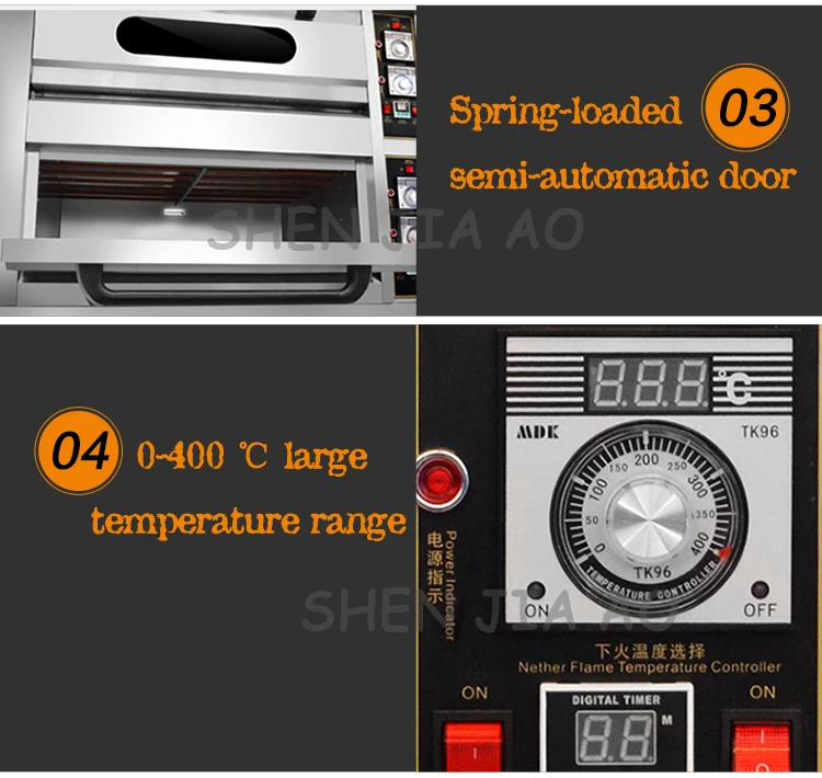Коммерческая крупная две четыре пластины обычная печь для хлеба цифровой многофункциональный Торт Пицца печь 220/380 В 13,6 кВт