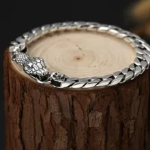 Настоящий 925 серебряный мужской браслет мужские браслеты браслет со змеей 8 мм 20 см