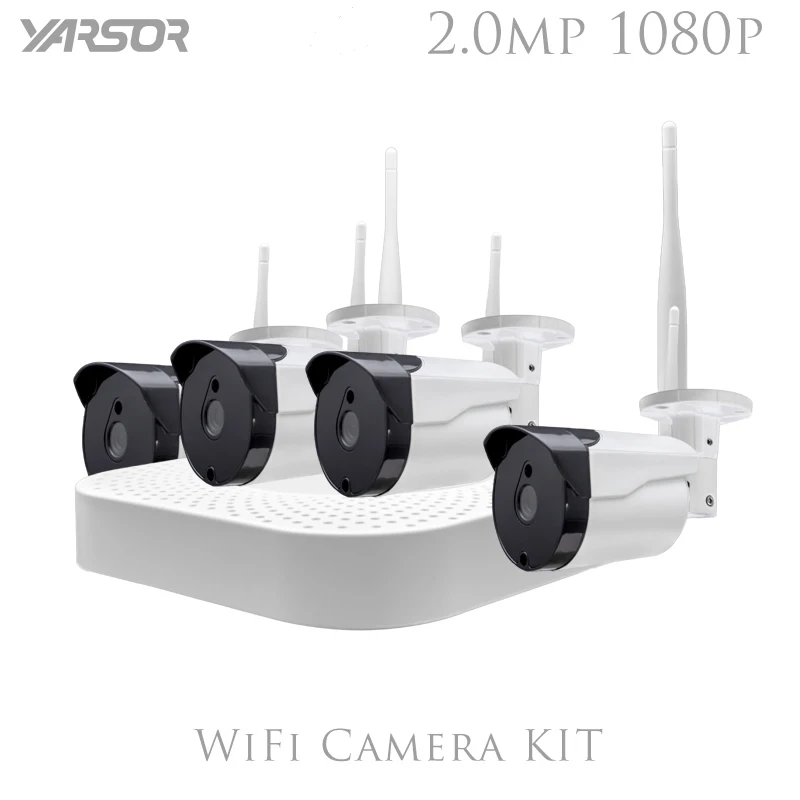

IP4200THA-P 4CH Wireless NVR CCTV System 2.0MP IP Camera WIFI Weatherproof Night Vision Home Security Camera Surveillance Kit
