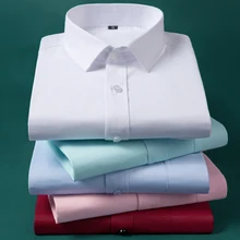 Вышитый на заказ логотип имплицитная полосатая саржевая деловая повседневная мужская рубашка с длинными рукавами плюс размер 5XL 6XL 7XL темно-синий зеленый красный