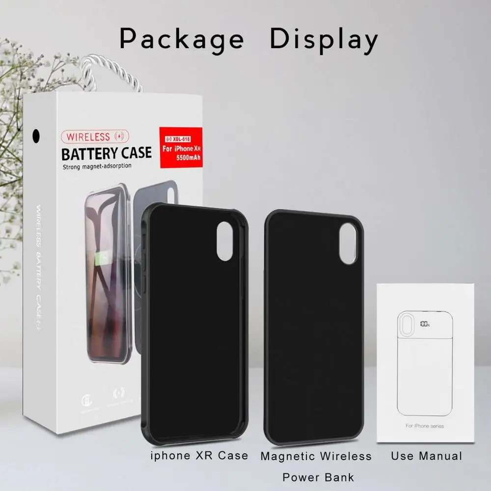 Беспроводной чехол с магнитным аккумулятором для iphone X/XS XR XS MAX 11 11pro max 5000 мАч 5500