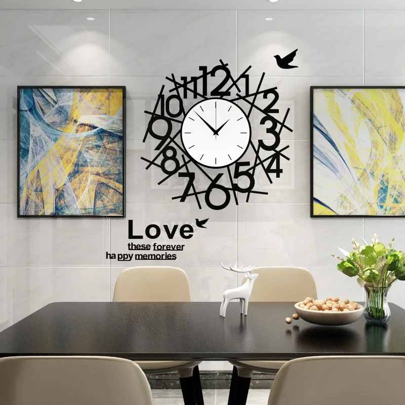 

Wall Clock Modern Design Silent Home Decor Hanging Clocks Metal Pointer Quatrz Black Original Design Watch Free Shipping