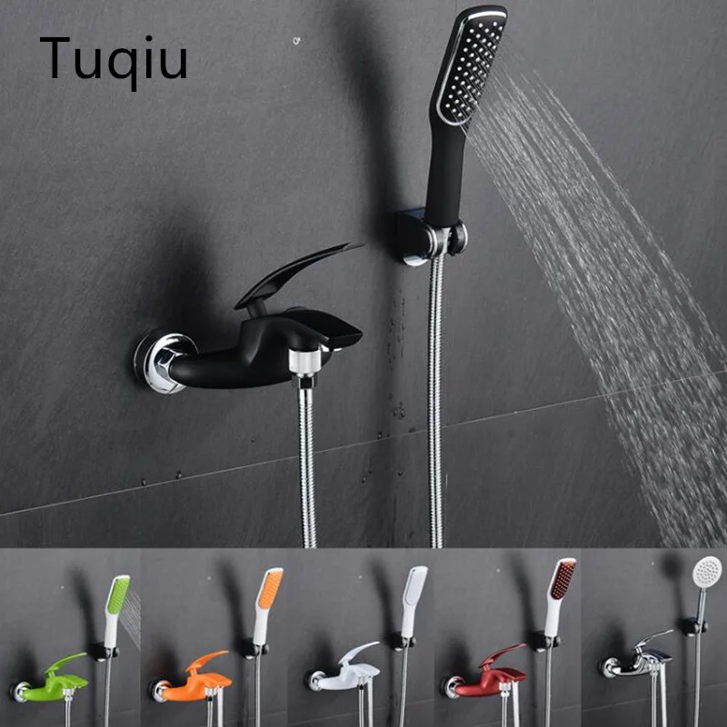 High quality brass chrome and colorful wall mounted bathroom faucet,Luxury green bathroom shower