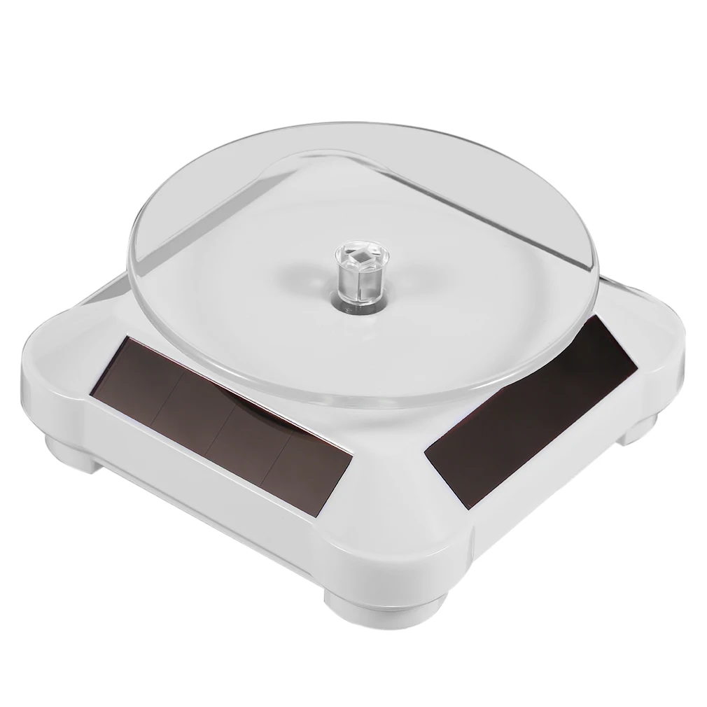 110*110*50 мм Солнечная Витрина автоматический вращающийся стенд 360 поворотный стол для ожерелья браслет часы дисплей - Цвет: White