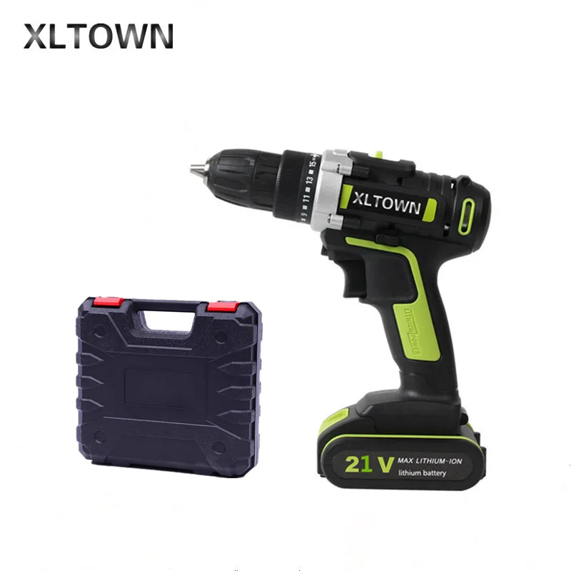 

XLTOWN 21V Electric Drill 2000mA Large Capacity Lithium Battery Electric Screwdriver Household Multifunction Electric Drill