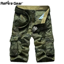 Refire gear камуфляжные военные карго шорты мужские повседневные много карманов армейские тактические шорты летние свободные до колен хлопковые шорты