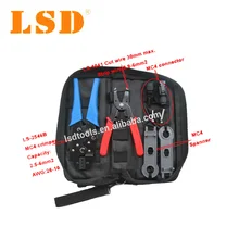 MC4 Солнечная набор инструментов LS-K2546B-1 с MC4 ручные щипцы для обжима, инструмент для зачистки кабеля, MC4 гаечный ключ, MC4 разъем солнечный набор инструментов