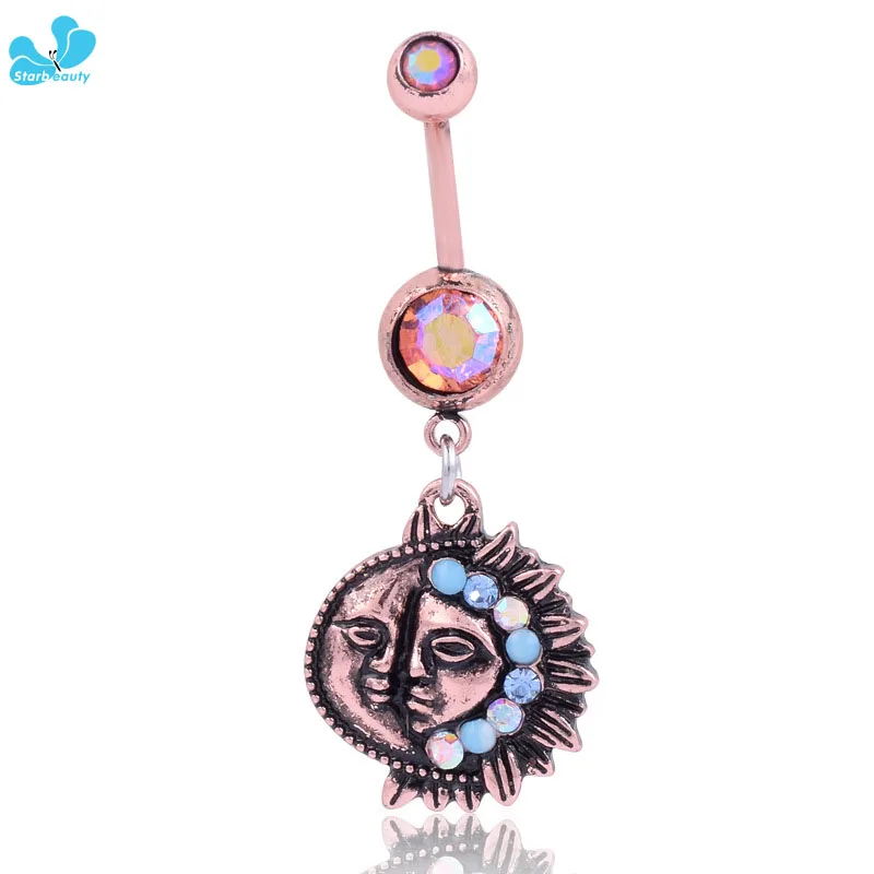 Винтажное медное кольцо с опалом и луной 1 6 мм|pirsing ombligo|body jewelryjewelry pirsing |