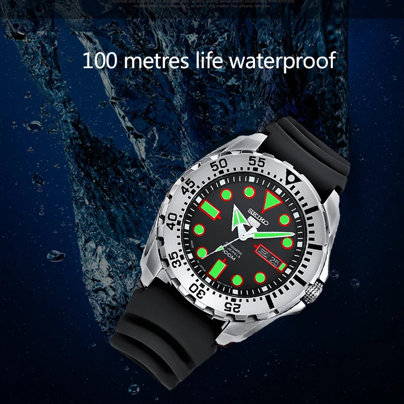 Мужские автоматические механические часы Seiko 5 100% оригинал нержавеющая сталь 10