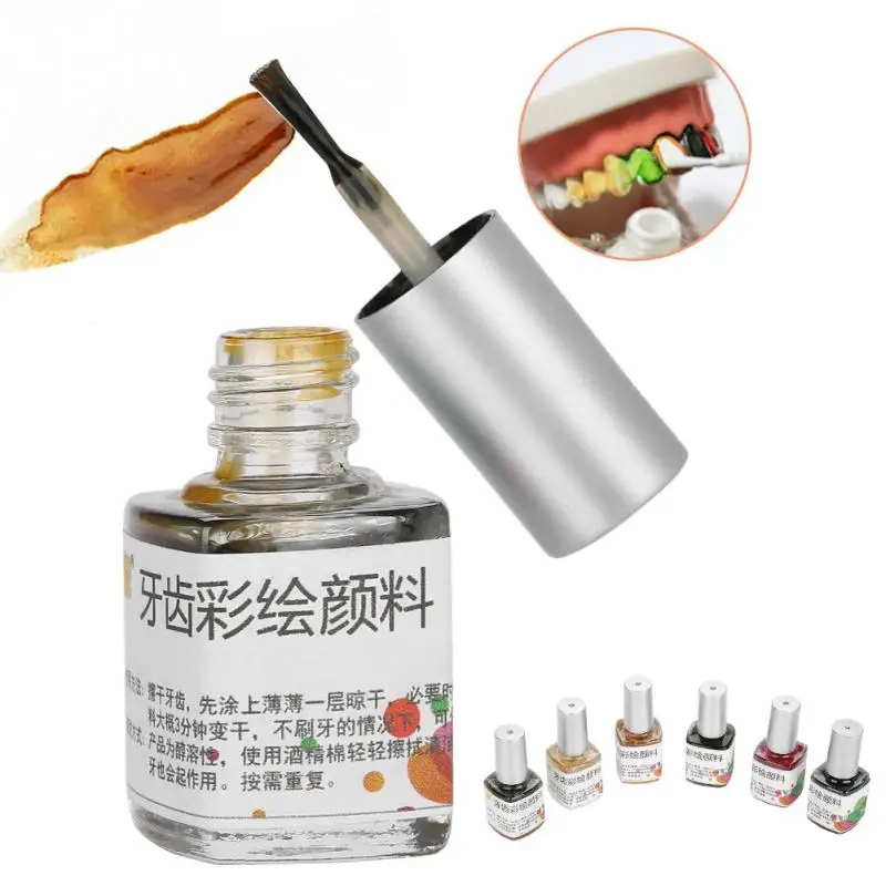 

7ml Colorful Non-toxic Tooth Colored 6 Colors Drawing Paint Pigment for Halloween Cosplay Party Body Teeth Color Paint