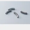 Tube rétro en argent Sterling 925, 22x5mm, fait à la main, perles d'espacement pour Bracelets artisanaux creux, accessoires de bijoux à faire soi-même, cadeau ► Photo 3/3