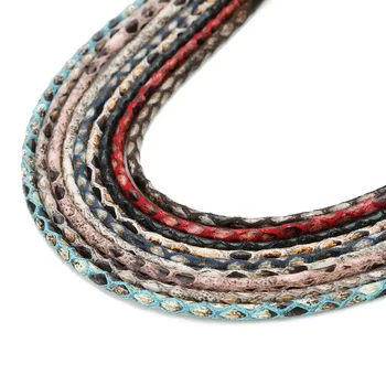 

5yard/lot PU Braided 3mm width Leopard Print Leather Cord Thread String for DIY Men Women Bracelet & Necklace Jewelry Findings