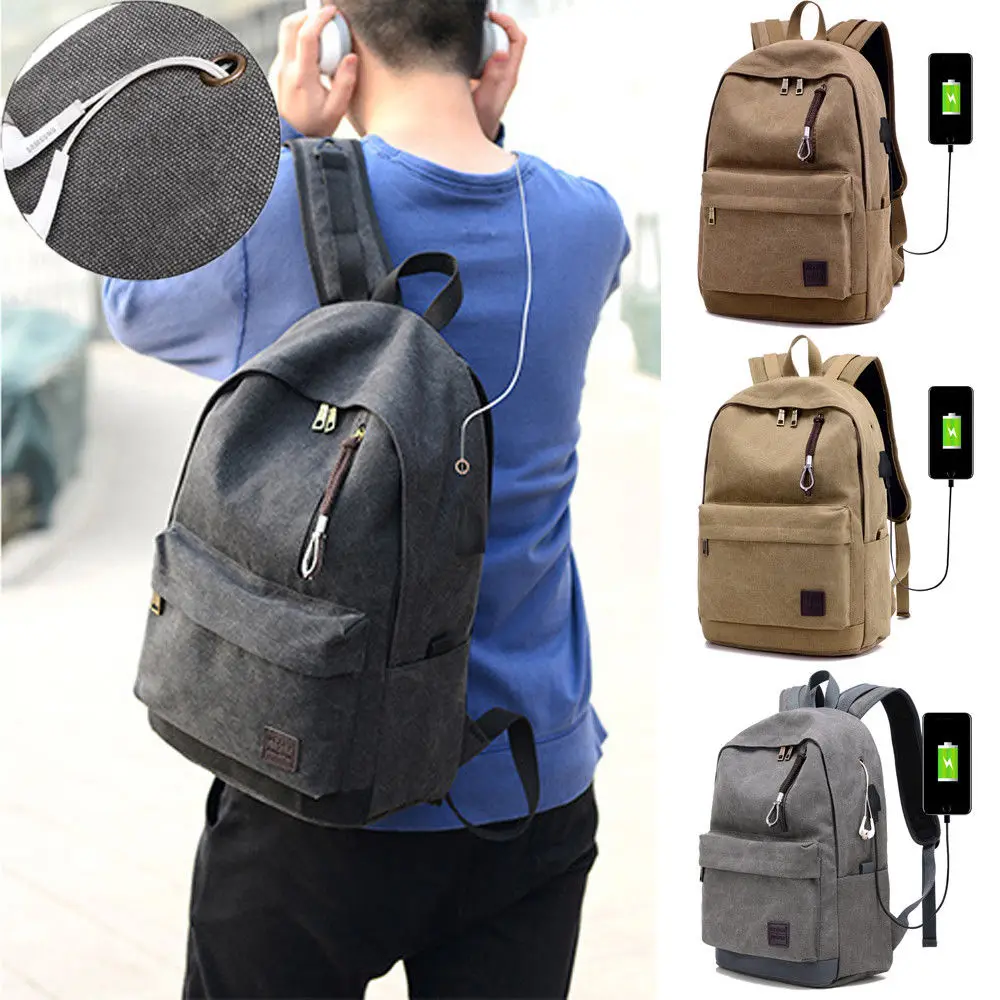 Anti thief Waterproof Laptop Backpack School Bookbag Travel Daypack USB