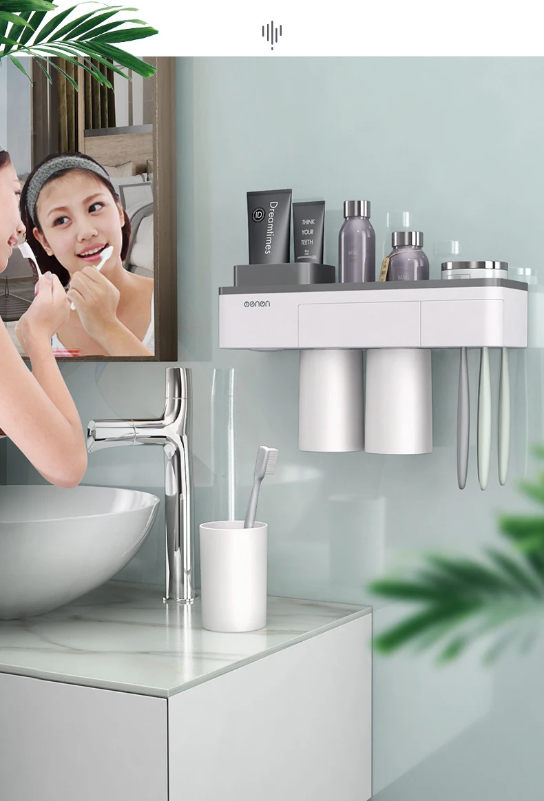1 комплект креативная Магнитная Адсорбция настенная подставка для зубных щеток крепление для ванной комнаты моющее средство полка для ванной аксессуары набор
