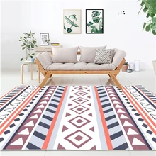Богемный оранжевый синий порошковый геометрический этнический стиль ковер для спальни ковер для гостиной Нескользящие и не морщинки коврики