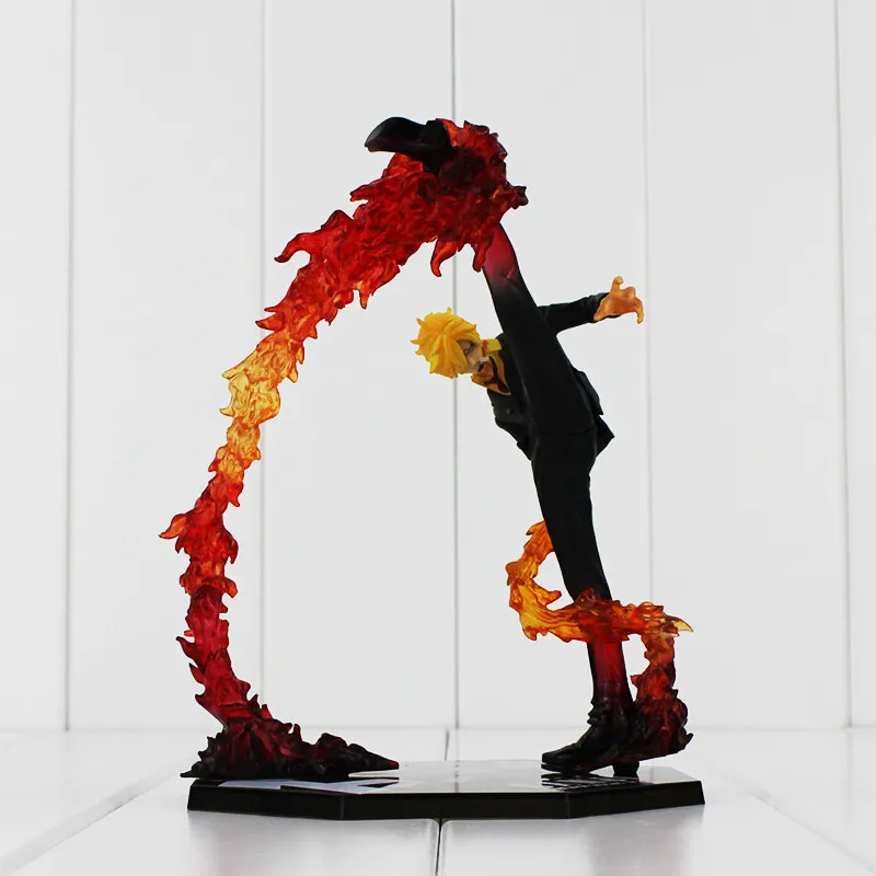 15 см аниме одна штука черная нога Sanji Fire Battle Ver ПВХ фигурка Модель Куклы Игрушки