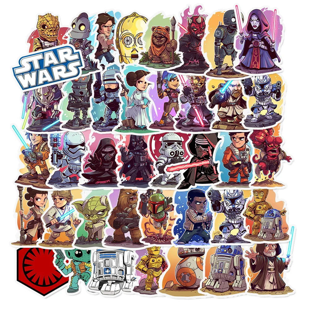 50 шт. наклейки STAR WARS s Pack персонажи фильмов наклейка для самодельный скейтборд мотоцикл багаж ноутбук стикеры с рисунком из мультфильма наборы