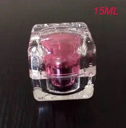 15 г розовый квадратной формы крем бутылки банка для крема Косметические Jar косметической упаковки косметический контейнер