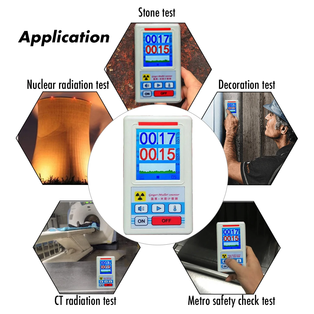 Детектор атомного излучения персональный дозиметр мраморные детекторы бета гамма рентгеновский тестер с экраном дисплея счетчик Гейгера