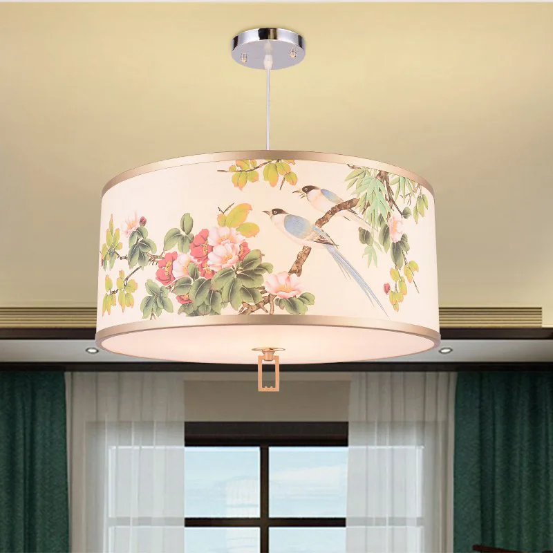 Китайская традиционная живопись подвесной светильник для спальни креативный цветок птицы бар счетчик ресторан столовая подвесной светильник
