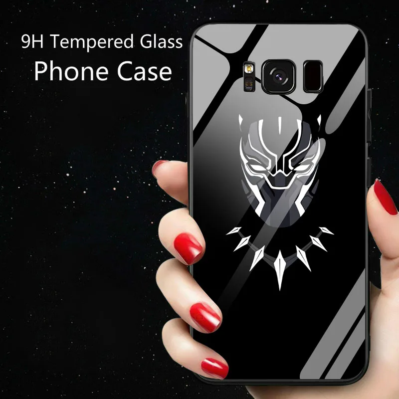 Marvel Venom Batman Luminous Glass Case For Samsung Galaxy S7 S8 S9 S10 e A7 A8 Plus Note 8 9 Black Panther Iron Man Phone Cover