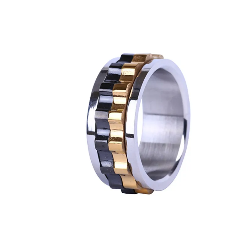 

Jewelry Titanium Alloy Gear Fashion Rings for Men Personalized Large Size Stainless Steel Rings for Men and Boys Jewelry Gif