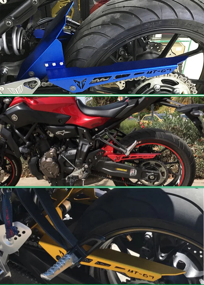 MT-07 MT07 Motorbike Brand New CNC Rear Tire Hugger Fender Mudguard with Chain Guard Cover for Yamaha 13-17 MT-07 MT07 FZ-07 FZ (11)