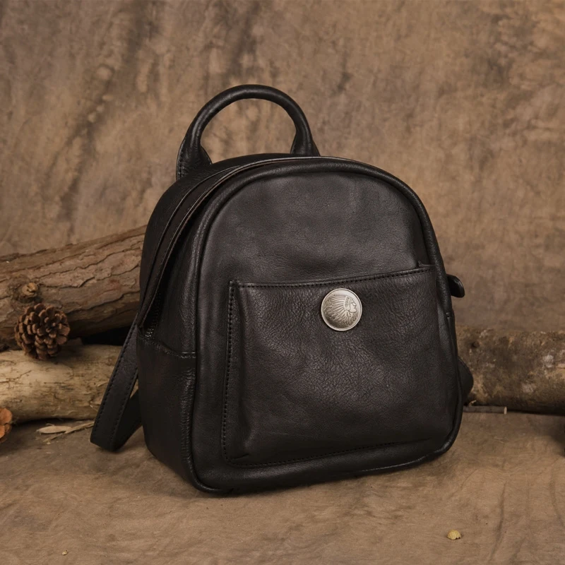 Neue use Leder rucksäcke Schulter Frauen Rucksäcke Tasche Casual Weibliche 1 Dual Gemüse Gegerbtem 3 Echtem 2 Wilden Rindsleder Echte r6wZxEqrpA