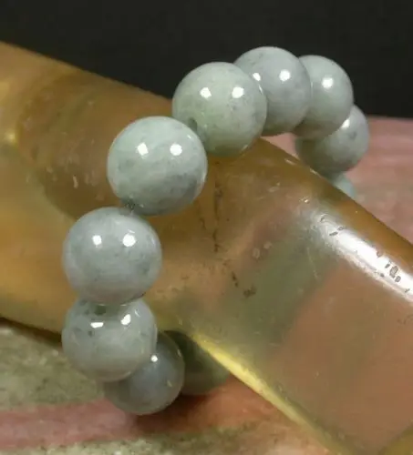 

02044 Natural A JADE Jadeite Round Bead Beads Bangle Bracelet