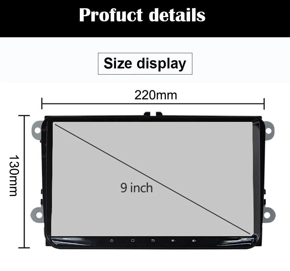 Excellent Eunavi 2 Din 9 inch Quad core Android 8.1 car dvd GPS for VW Polo Jetta Tiguan passat b6 cc fabia mirror link wifi Radio  in d 24
