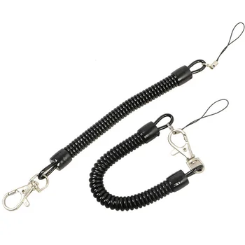 

High Quality Spring Elastic Rope Security Retractable Plastic Gear Tool For Airsoft Outdoor Hiking Anti-lost Phone Keychain