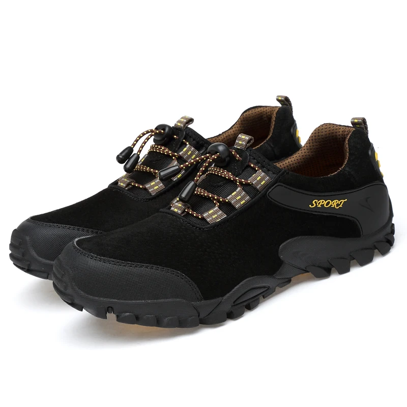 

Men's autumn and winter outdoor walking shoes leather non-slip breathable climbing hiking mountaineering large size sneakers