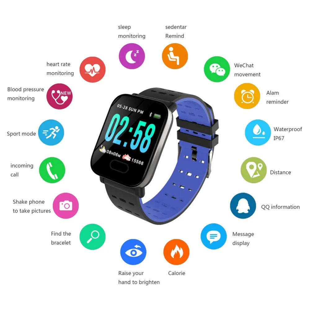 

Smart Watch M20 Android IOS Heart Rate Smart Bracelet Sleep Monitor Fitness Tracker Blood Pressure Band Big Color Screen Watch