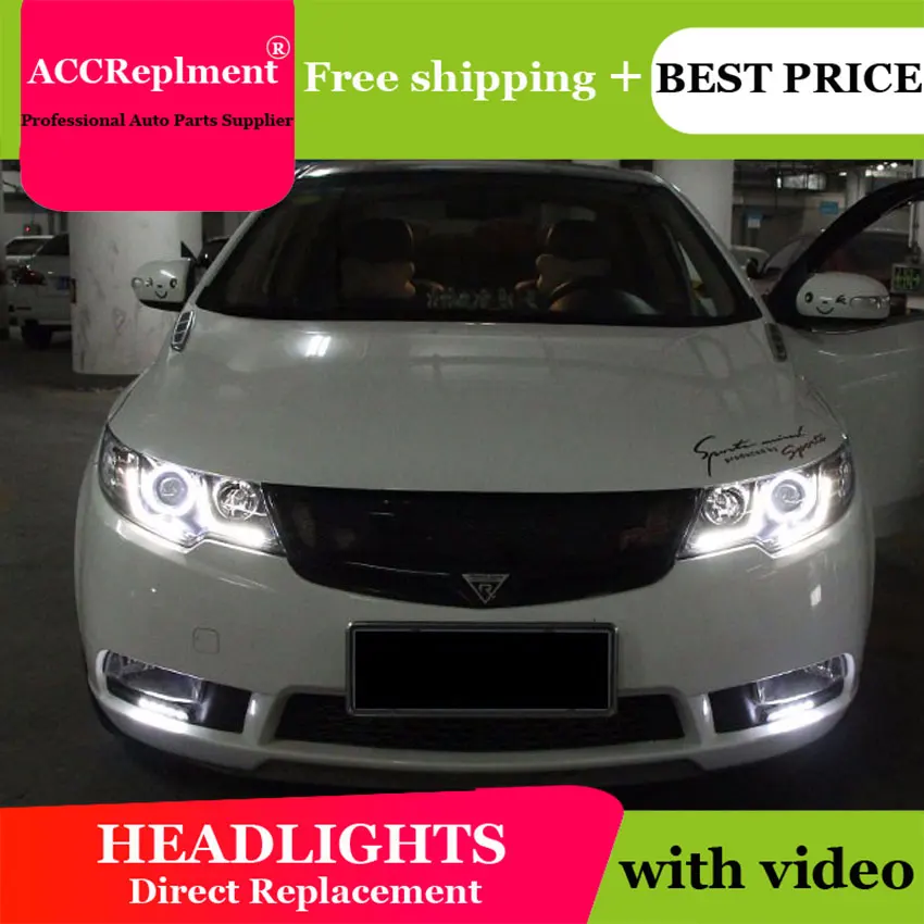 Автомобильный Стайлинг для Kia Forte фары 2012 Cerato светодиодный DRL Объектив двойной луч