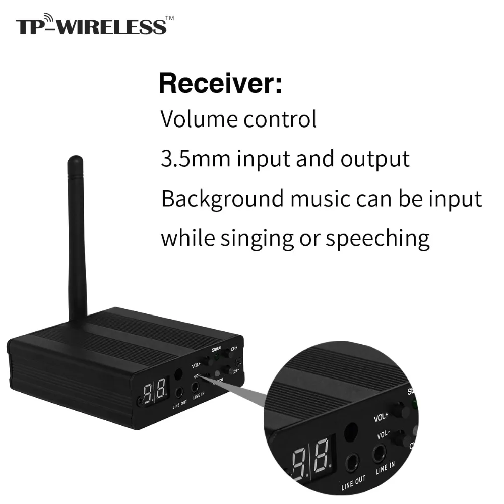 TP-wireless 2,4 ГГц аудио приемник беспроводная гарнитура микрофонная система идеально подходит для обучения, интервью, речи, конференции, церкви