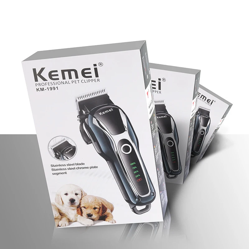 Kemei триммер для волос с животными перезаряжаемый Керамический триммер для волос беспроводной 4 гребня для удаления волос профессиональная машинка для стрижки волос F30