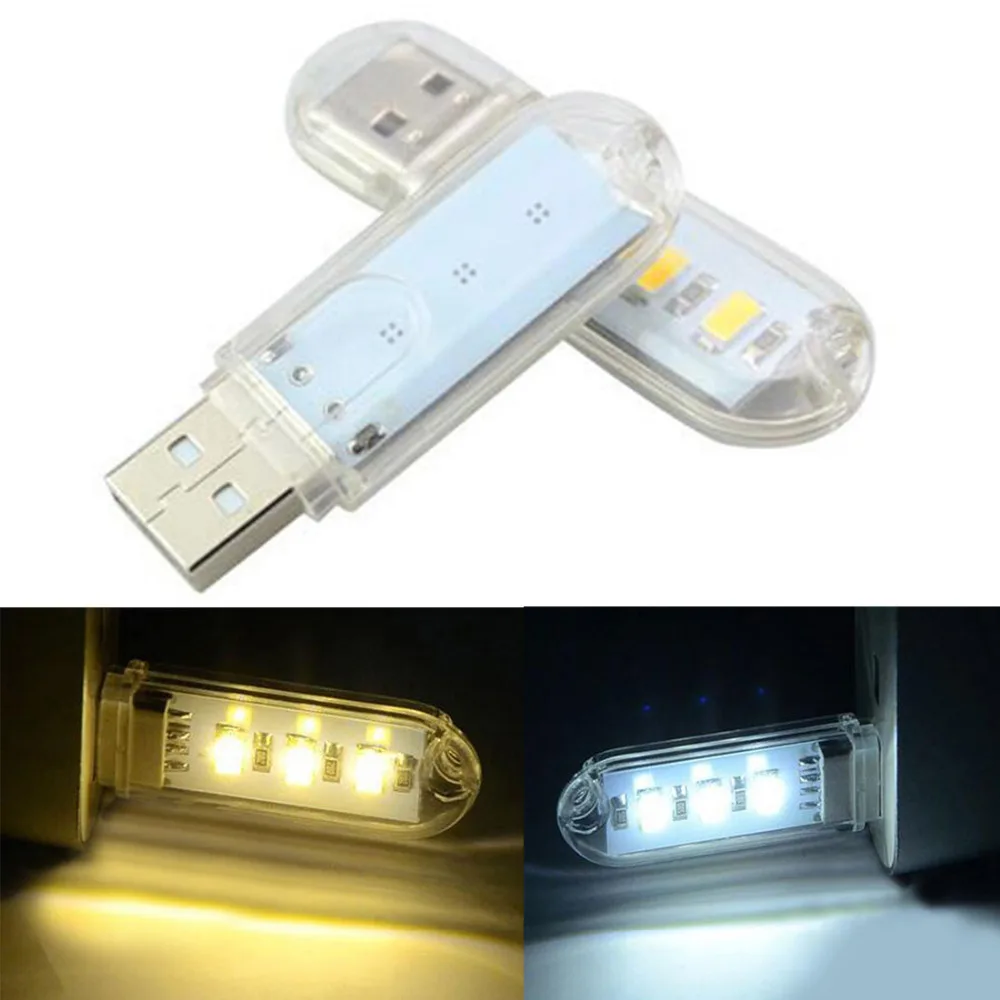 Мини светодио дный 3 LED s USB 5 светодио дный светодиодный ночник настольная книга лампа для чтения Кемпинг лампы Детские подарки для