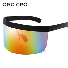 OEC CPO moda güneş gözlükleri kadın erkek marka tasarım gözlüğü güneş gözlüğü büyük çerçeve kalkan Visor erkekler rüzgar geçirmez gözlük O44
