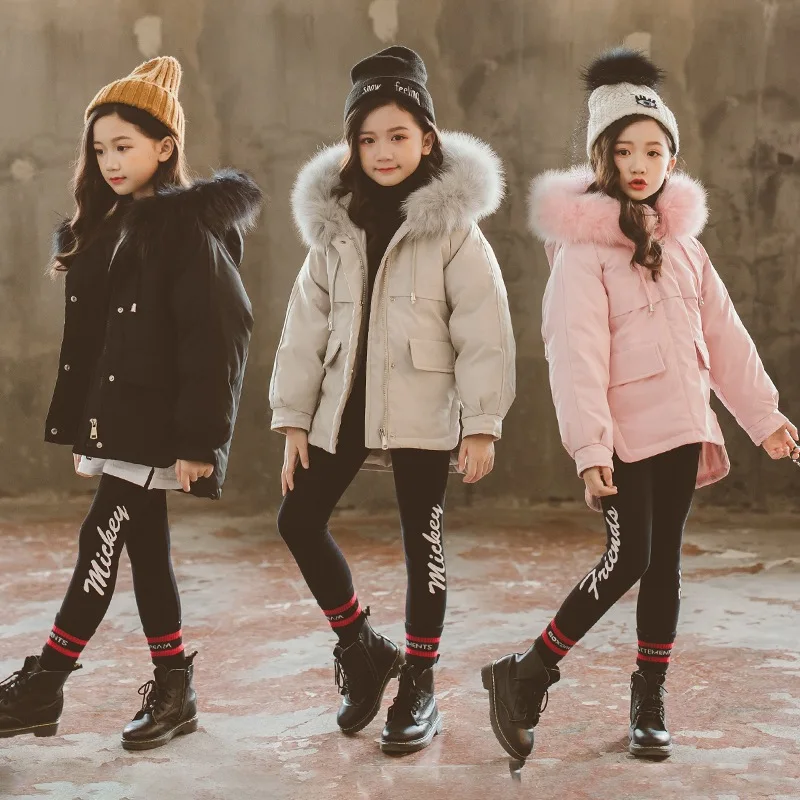 

Children Down Parkas Coats Girls 2018 Kids Winter Jackets Toddler Down Jackets Christmas Clothes 3-12 Years Manteau Hiver Fille