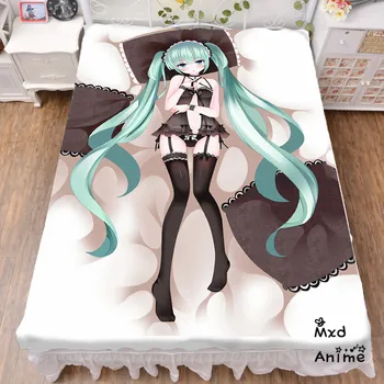 

Japan Anime Hatsune Miku Snow Miku Bed sheet Throw Blanket Bedding Coverlet Cosplay Gifts Flat Sheet cd024
