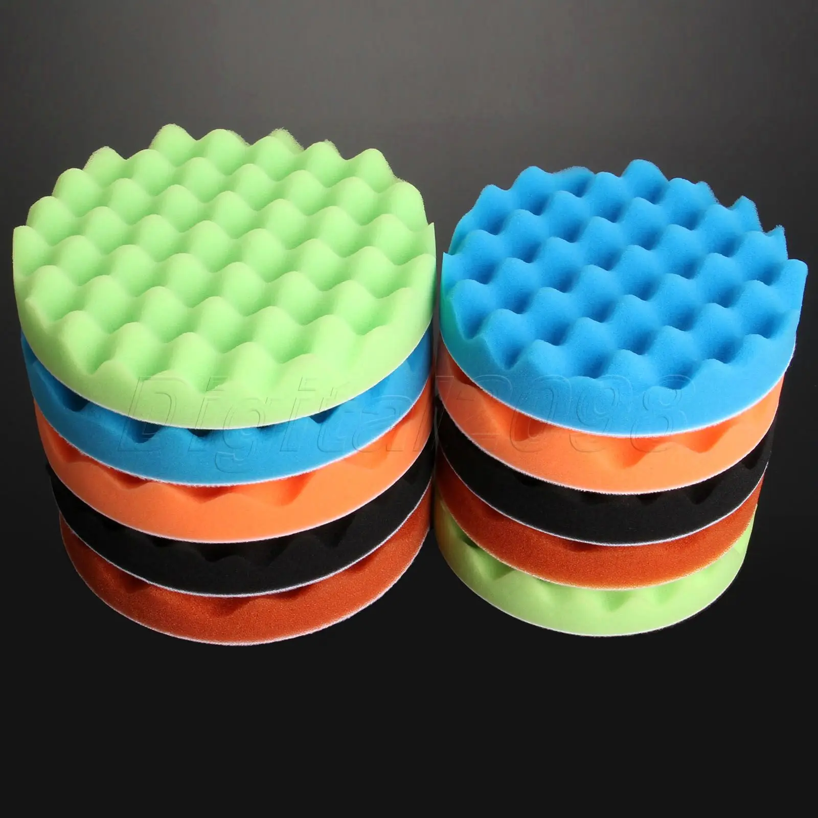 

5pc 6inch 7inch Waffle Sponge Buffing Polishing Pads Kit For Car Polisher Buffer Wave Foam Waffle Pad Car Wash Clean Polish Tool